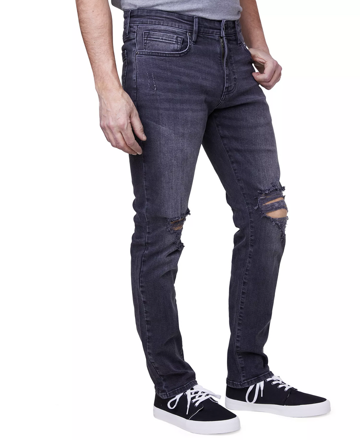 Translation missing: en.Lazer Men's Skinny Fit Stretch Distressed Jeans Winsor Washed Black- 31x32