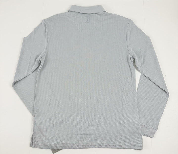 Translation missing: en.PGA TOUR Golf Polo Shirt Quarry Gray Size Small Long Sleeve Jacquard