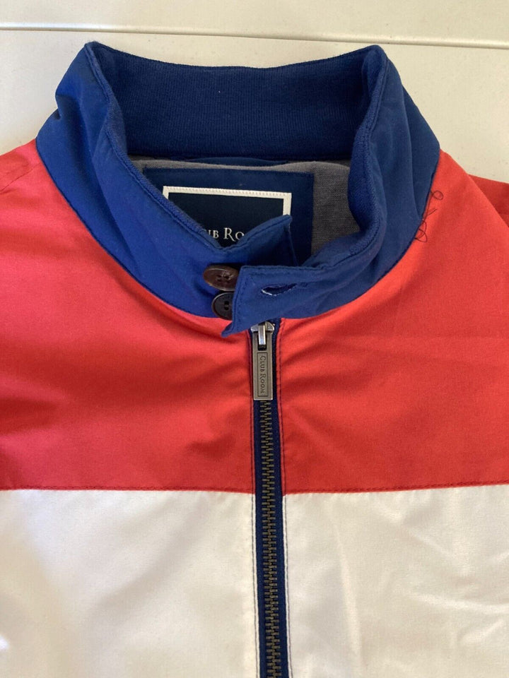 Translation missing: en.Club Room Men's Regular-Fit Color Block Bomber Jacket Red/White/Blue-Medium