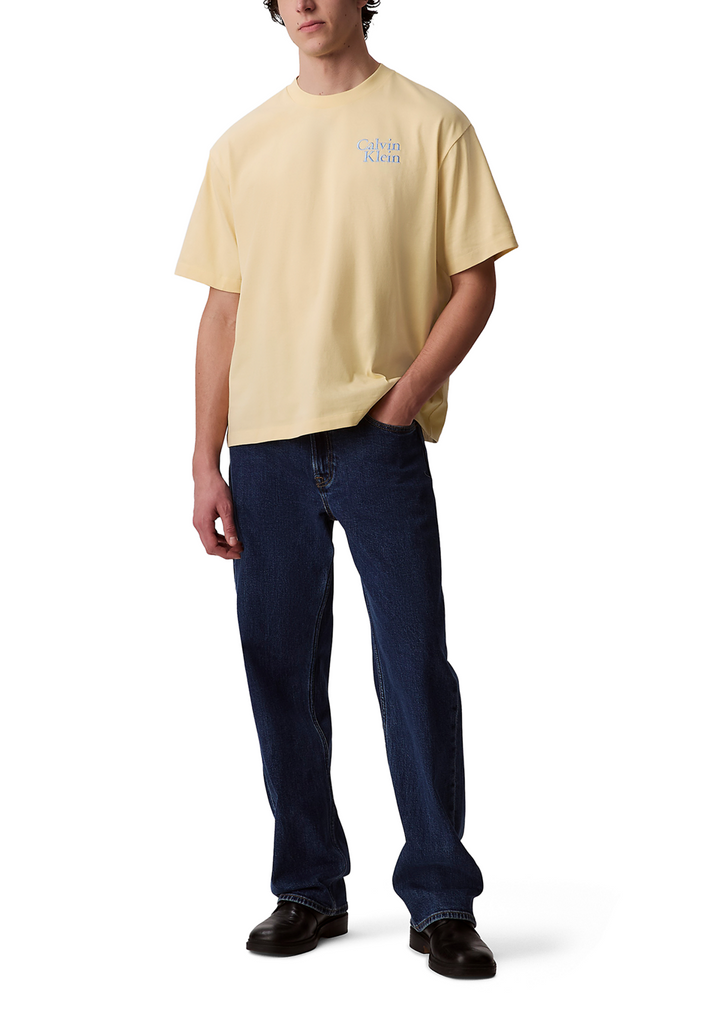 Translation missing: en.Calvin Klein Script Logo Graphic Cotton Relaxed Fit T-Shirt Sunlight Yellow-XL