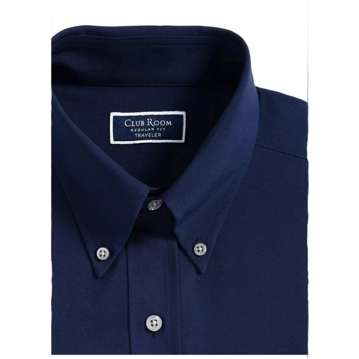 Translation missing: en.Club Room Traveler Dress Shirt Men's Size 17.5 34/35 Navy Regular Fit Stretch
