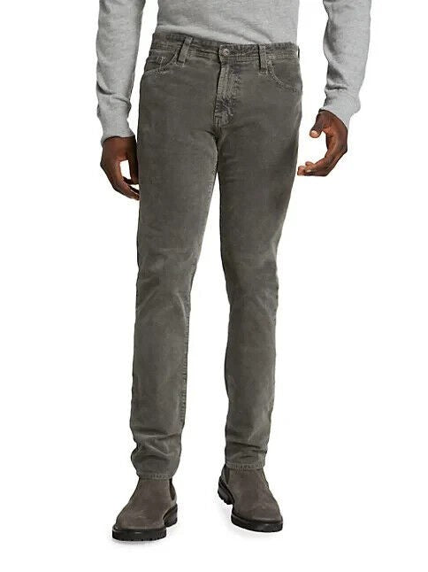 Translation missing: en.AG Tellis Men's Modern Slim Fit Corduroy Jeans in Dark Rock Grey-28/34