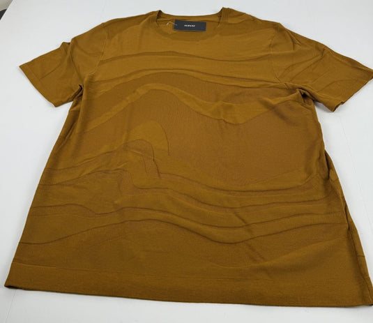 Translation missing: en.Alfani Men's Tonal Wave Jacquard T-Shirt Rayon/Nylon Light Amber-Large