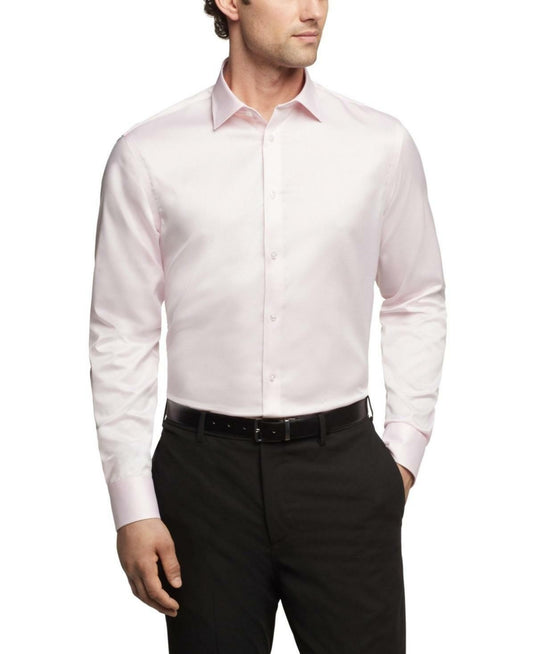 Translation missing: en.Calvin Klein Men's Dress Shirt Slim Fit Refined Cotton Stretch Pink-17 34/35