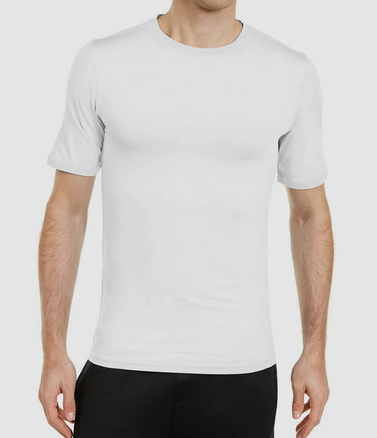 Translation missing: en.Club Room Men's Solid Short Sleeve Rash Guard Bright White-Large