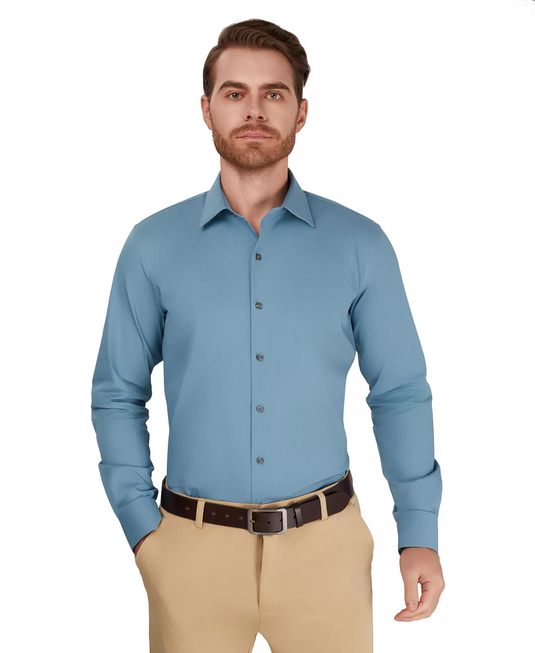 Translation missing: en.Alfani Men's Slim-Fit Temperature Regulating Dress Shirt 15-15.5 32/33 Blue