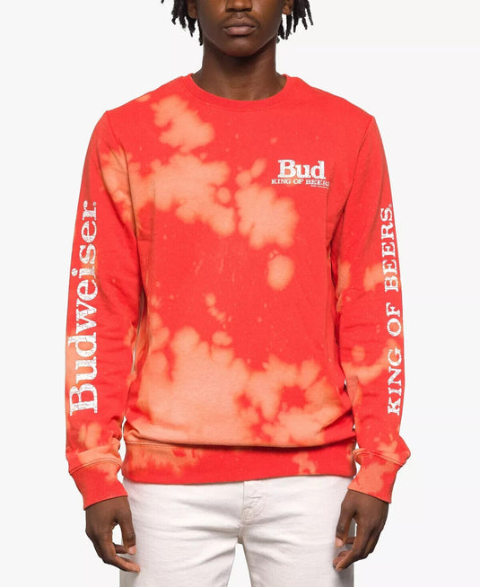 Translation missing: en.Junk Food Men's King of Beers Long Sleeve Crew Neck Fleece Sweater Red-Small