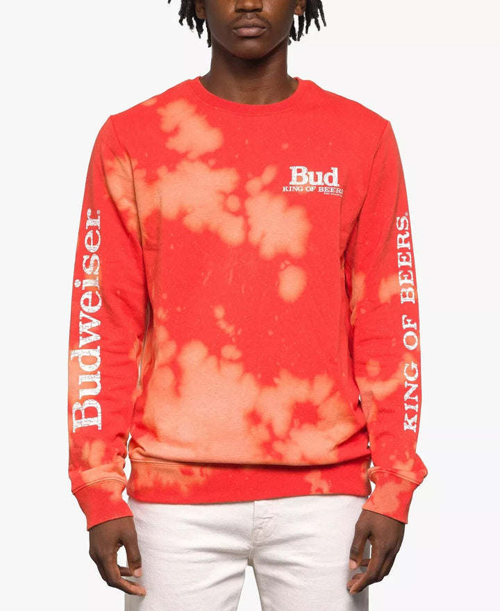 Translation missing: en.Junk Food Men's King of Beers Long Sleeve Crew Neck Fleece Sweater Red-Small