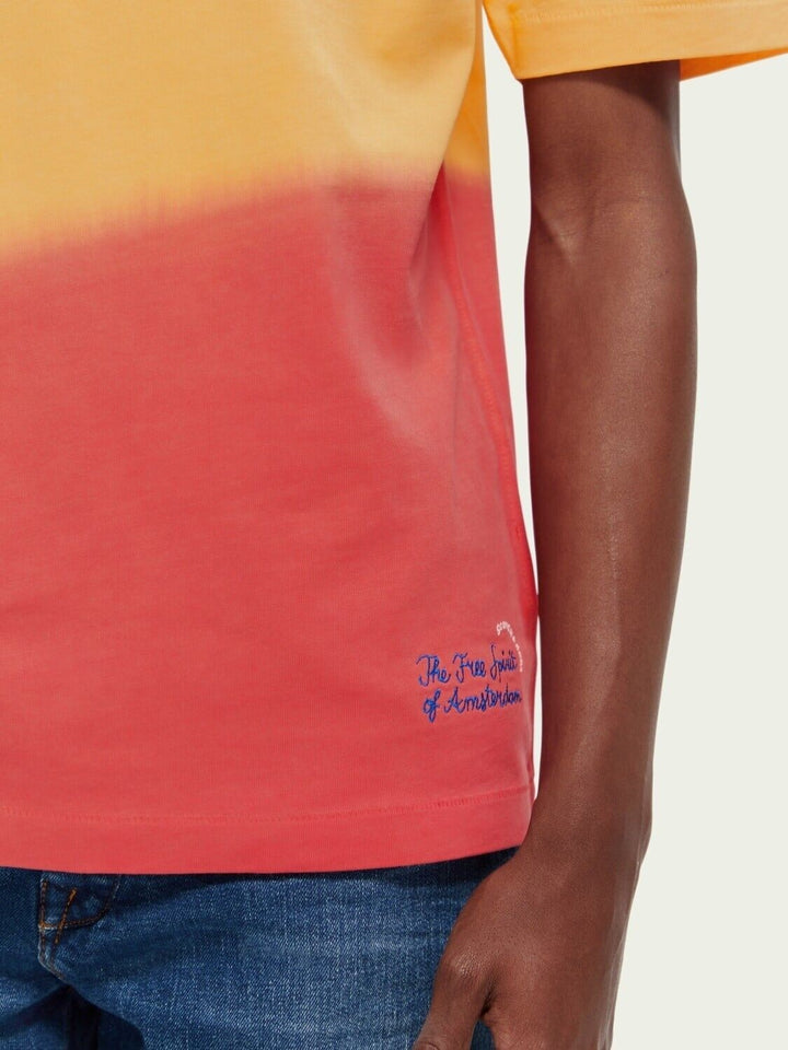 Translation missing: en.Scotch &amp; Soda Men's Tie Dye Organic Cotton T-Shirt in Orange-Size Large