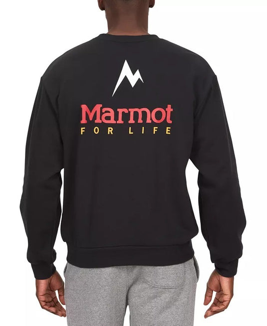 Translation missing: en.Marmot Men's Marmot For Life Logo-Print Crewneck Sweatshirt - Black-Large