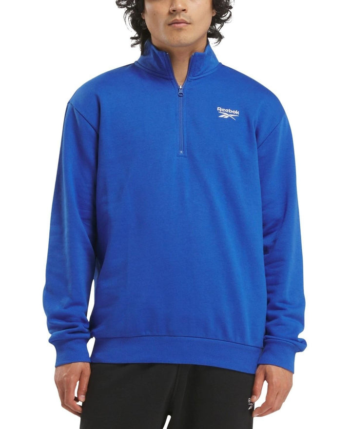 Translation missing: en.Reebok Men's Identity Small Logo Fleece 1/4 Zip Sweatshirt, Boundless Blue Small