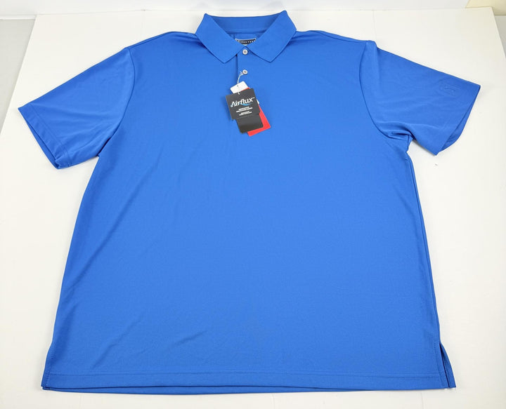 Translation missing: en.PGA TOUR Big and Tall Airflux Solid Mesh Short Sleeve Golf Polo Shirt Blue-2X