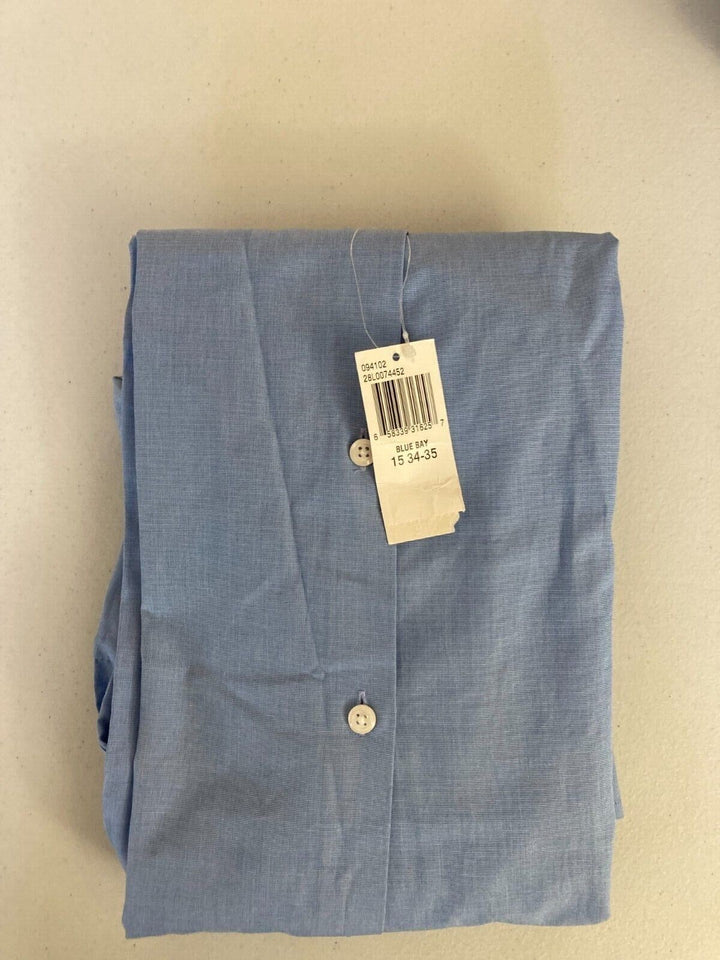 Translation missing: en.The Men's Store Contemporary Fit End-on-End Solid Dress Shirt Blue Bay-15 34/35