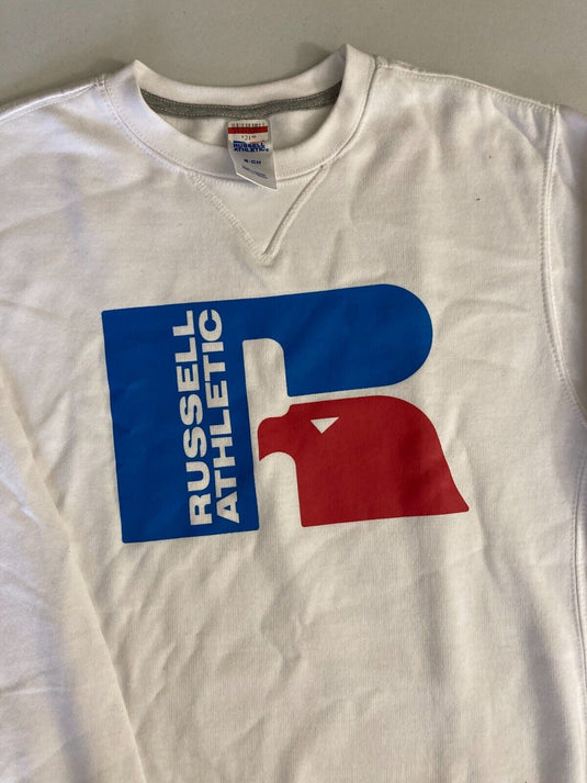 Translation missing: en.Russell Athletic Men's Ricardo Logo-Print Fleece Sweatshirt in White-Small