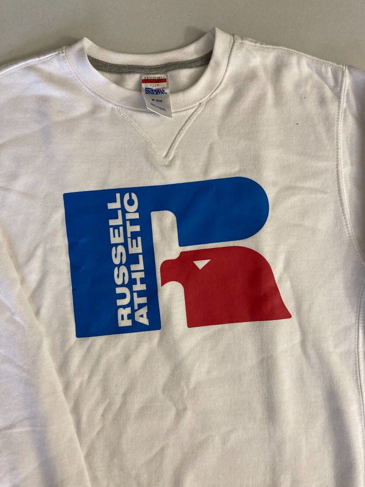 Translation missing: en.Russell Athletic Men's Ricardo Logo-Print Fleece Sweatshirt in White-Small