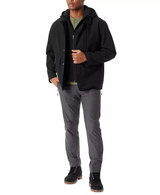 Translation missing: en.Bass Outdoor Rain Barn Jacket Mens Size Small Black Storm System Removable Hood