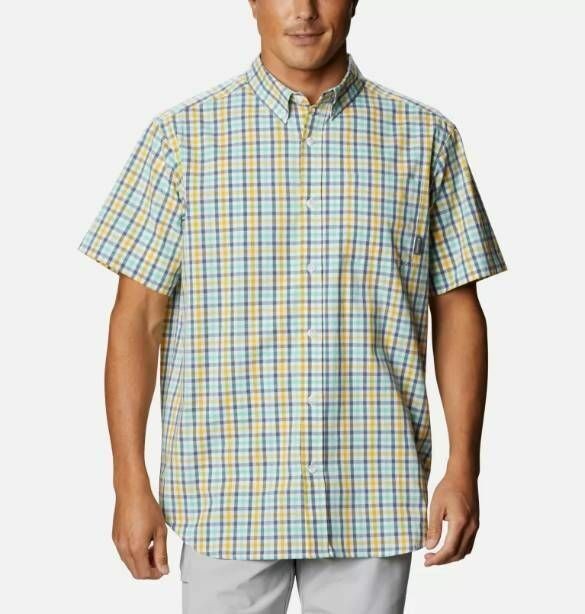 Translation missing: en.Columbia Men's Rapid Rivers II Short Sleeve Shirt in Yellow Gingham Multi-Small
