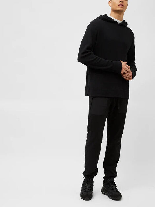 Translation missing: en.French Connection Men's Waffle Knit Cotton Hoodie in Black-Size Small