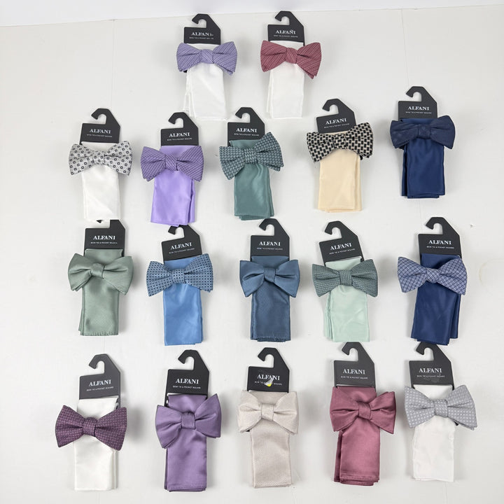 Translation missing: en.Alfani Men's Textured Bow Tie &amp; Pocket Square Set Wedding Formal Volume Pricing