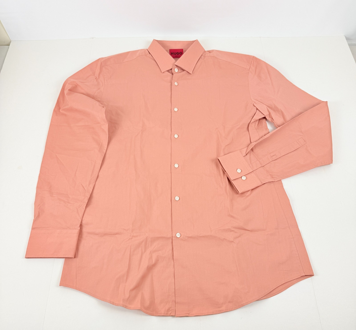 Translation missing: en.Hugo by Hugo Boss Dress Shirt Men's 16.5 34/35 Lt Pastel Red Kenno Slim-Fit