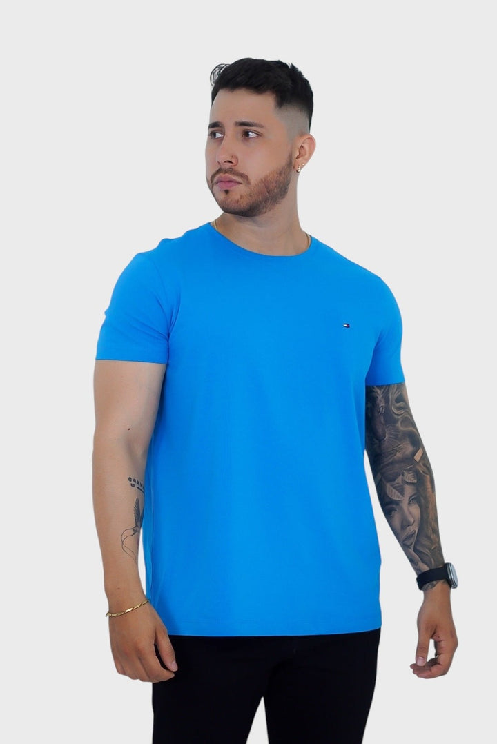 Translation missing: en.Tommy Hilfiger Men's Stretch Cotton Extra Slim-Fit T-Shirt Cerulean Aqua-Large