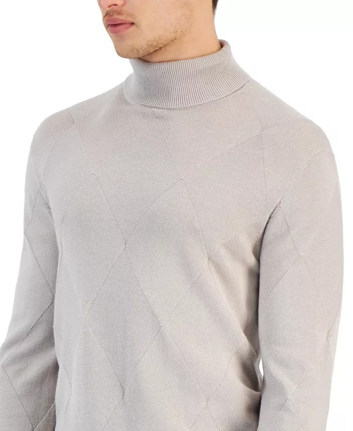 Translation missing: en.Alfani Men's Textured Turtleneck Sweater, London Plane Gray-XL