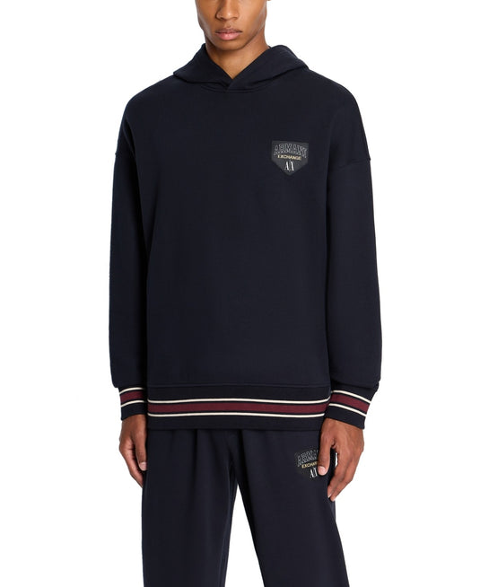 Translation missing: en.A|X Armani Exchange Hoodie Men's 2XL Navy Long-Sleeve Collegiate Logo Cotton Bld