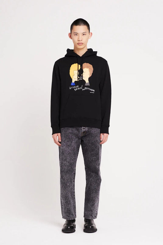 Translation missing: en.Etudes Men's 100% Organic Cotton Klein Beavis &amp; Butthead Hoodie Black-Medium