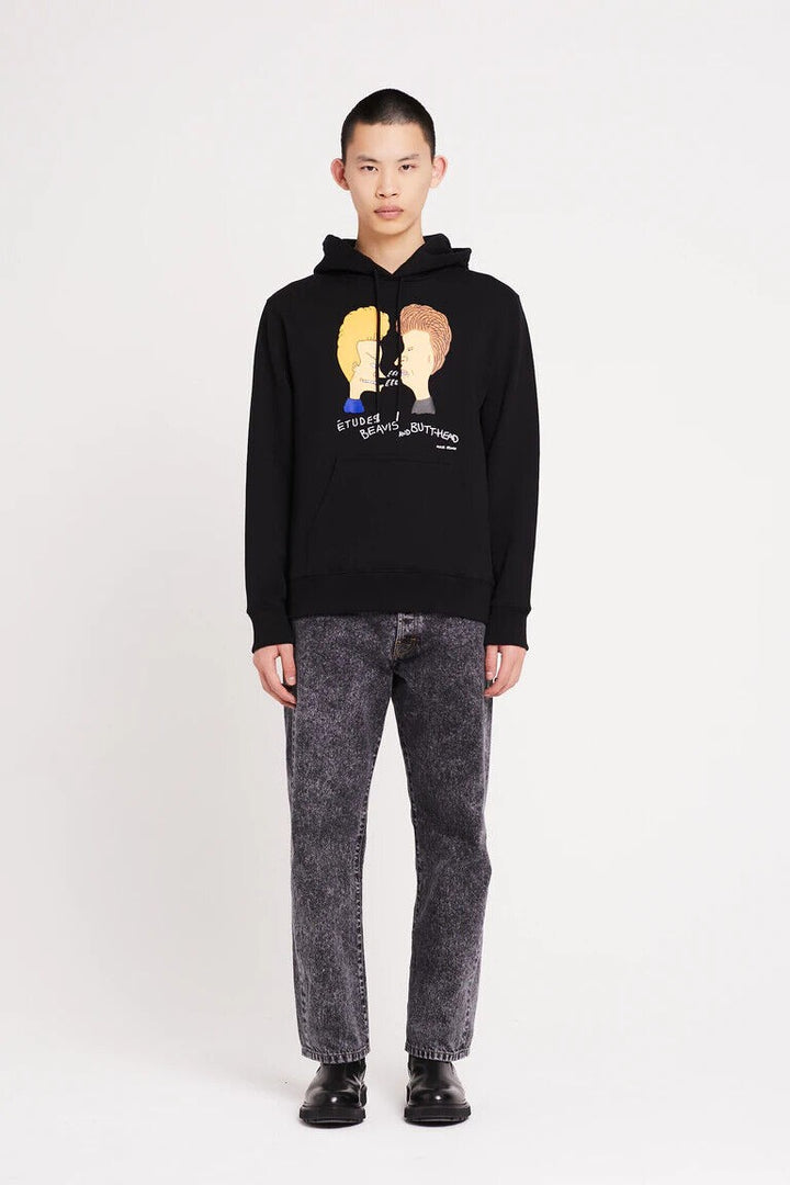 Translation missing: en.Etudes Men's 100% Organic Cotton Klein Beavis &amp; Butthead Hoodie Black-Medium