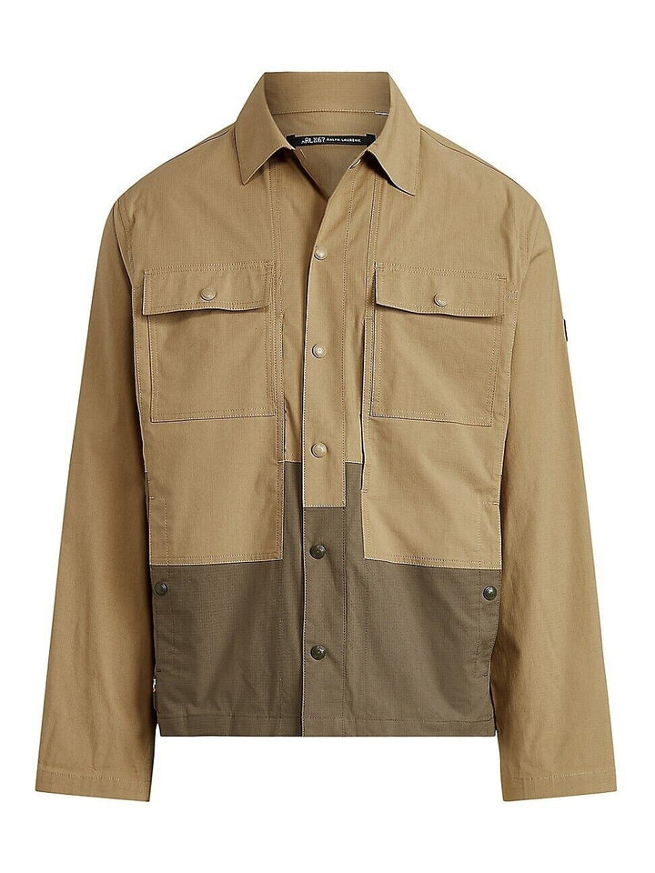 Translation missing: en.RLX Ralph Lauren RLX Cotton Stretch Ripstop Color Blocked Paneled Jacket Khaki-L