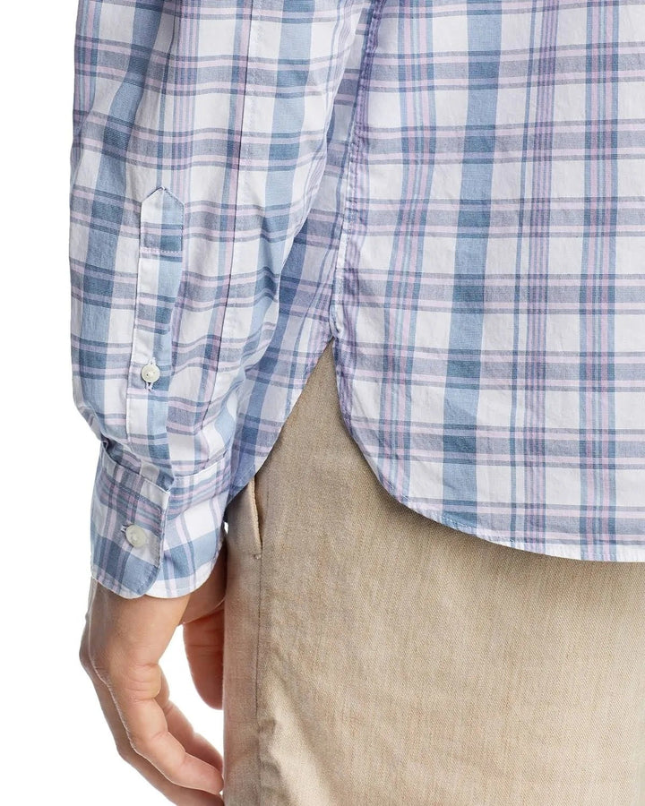 Translation missing: en.The Men's Store at Major Dept Store Casual Stretch Plaid Slim Shirt Blue-2XL