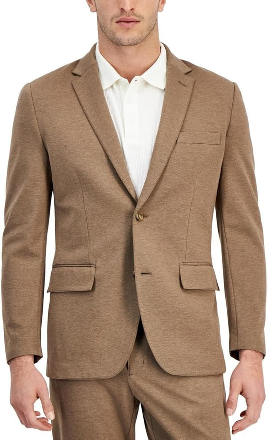 Translation missing: en.Alfani Men's Modern-Fit Stretch Heathered Knit Suit Jacket Soft Mulch Heather-Sm
