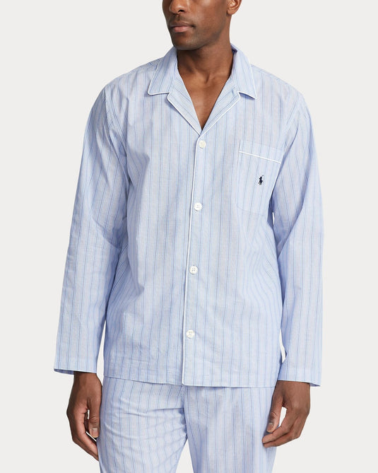 Translation missing: en.Polo Ralph Lauren Mens Big &amp; Tall Blue Men's Pajama Top - Andrew Stripe-1XLT