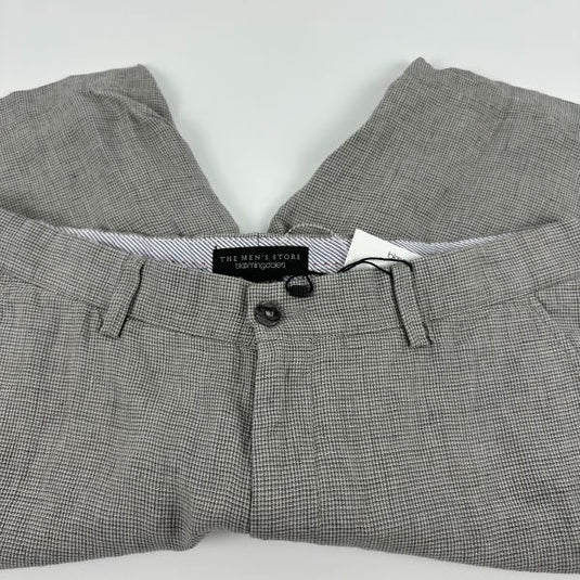 Translation missing: en.The Men's Store at Major Dept Store Linen Micro-Houndstooth Sport Shorts Grey-36