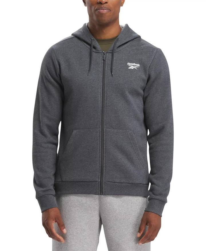 Translation missing: en.Reebok Identity Full-Zipper Sweatshirt Dark Grey Heather Size Small Fleece Logo