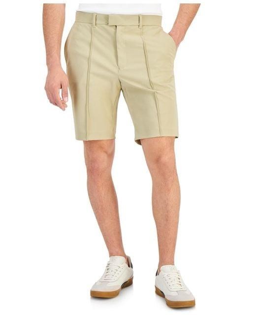 Translation missing: en.Alfani Men's Alfatech Regular-Fit Pintucked 10" Suit Shorts Twill Beige-38W
