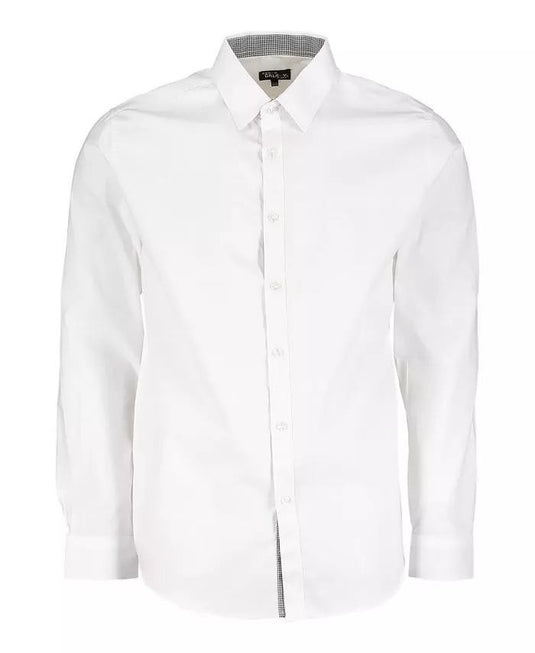 Translation missing: en.Galaxy By Harvic Mens Long Sleeve Solid Slim Fit Dress Shirts White-Medium