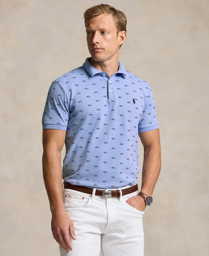 Translation missing: en.Polo Ralph Lauren Polo Shirt Men's Large AOP Blue Classic-Fit Monogram Stretch