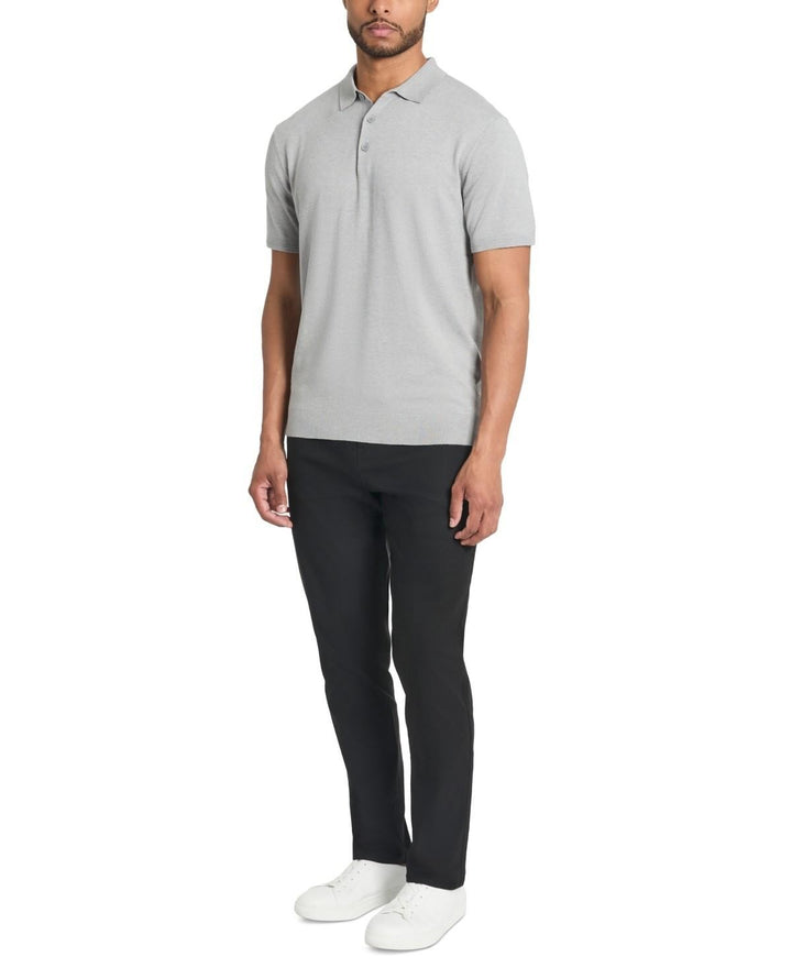 Translation missing: en.Kennth Cole Men's Polo Shirt Grey 2XL Slim-Fit 4-Way Stretch Sweater-Knit