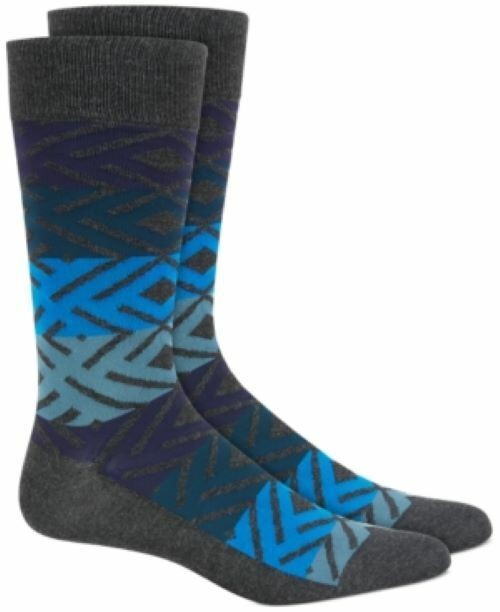 Translation missing: en.Alfani Men's 2 Pair Alfa Tech Moisture Wicking Crew Socks Ribbed, Printed, Pixel