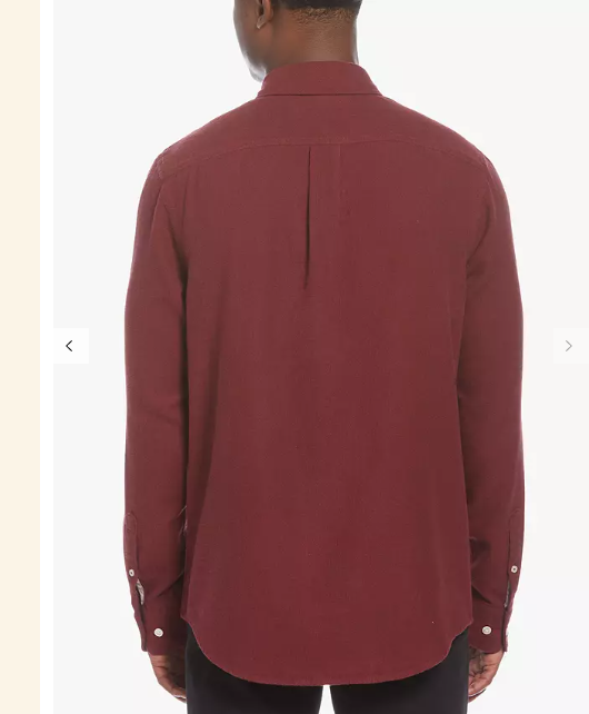 Translation missing: en.Original Penguin Men's Slim Fit Herringbone Flannel Shirt in Burgundy Heather-XL