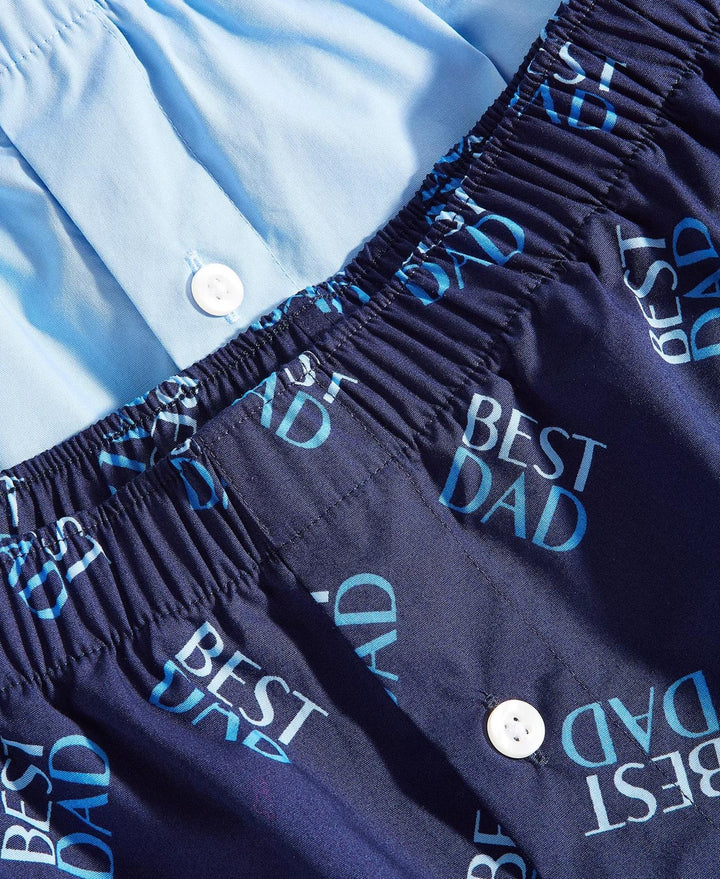 Translation missing: en.Club Room Men's 2-Pk. Regular-Fit Cotton Themed Best Dad Boxers Blue-Large