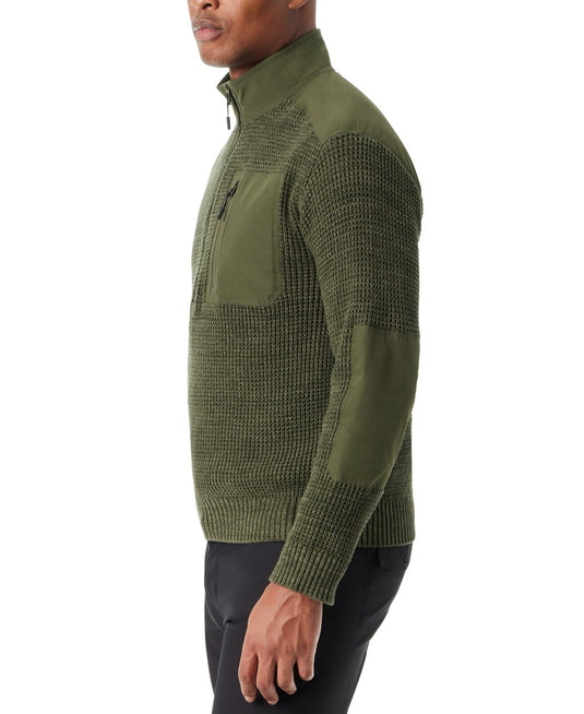 Translation missing: en.Bass Outdoor Sweater Men's Small Green Quarter-Zip Long Sleeve Pullover Patch