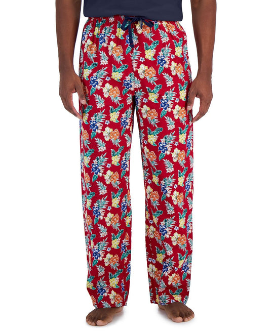 Translation missing: en.Club Room Men's Solid Top &amp; Tropical Pants 2-Pc. Pajama Set Jester Red-Medium