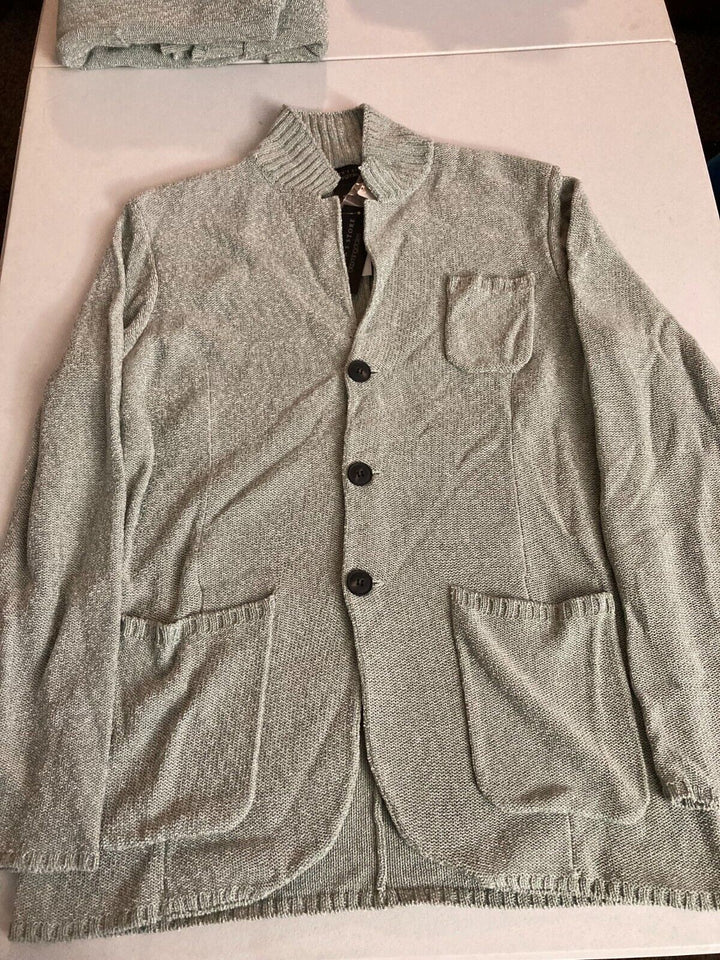 Translation missing: en.Major Department Store Designer Melange Knit Reg Fit Cardigan Sweater Green-XL