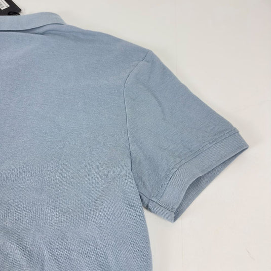 Translation missing: en.True Religion Polo Shirt Mens Small Sky Blue Logo Damask Cotton Blend Short Slve