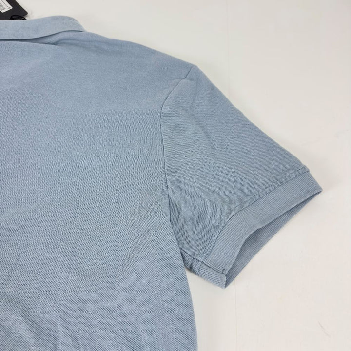 Translation missing: en.True Religion Polo Shirt Mens Small Sky Blue Logo Damask Cotton Blend Short Slve