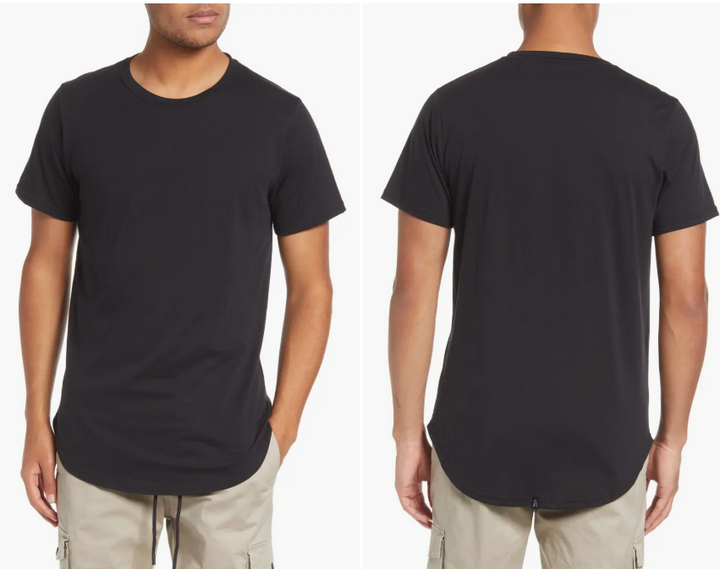 Translation missing: en.KUWALLA Eazy Scoop Cotton Blend Crewneck T-Shirt in Black-Small