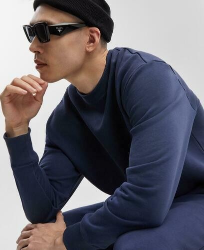 Translation missing: en.Mode of One Men's Relaxed-Fit Fleece Sweatshirt in Caspian Waters Blue-Small