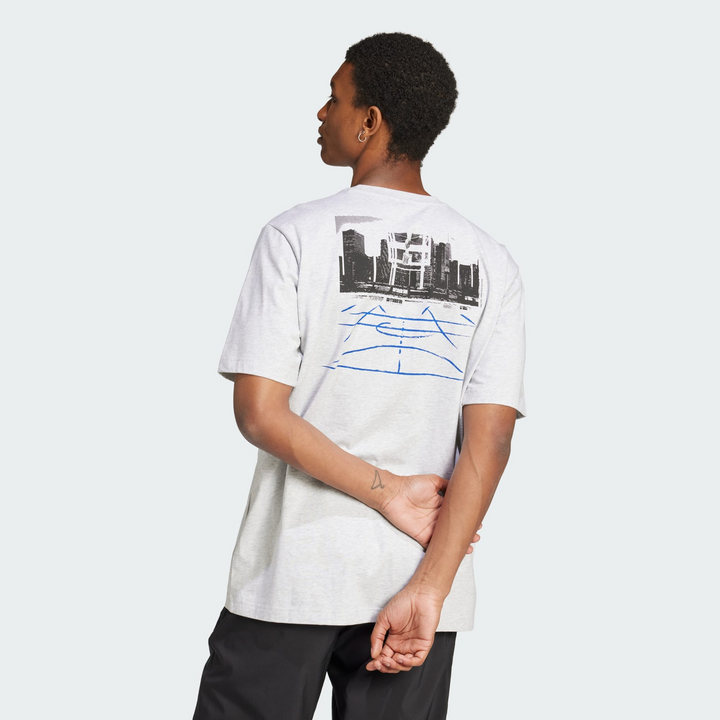 Translation missing: en.adidas Men's Photo Graphic Reg-Fit Cotton T-Shirt Light Grey Heather-2XL